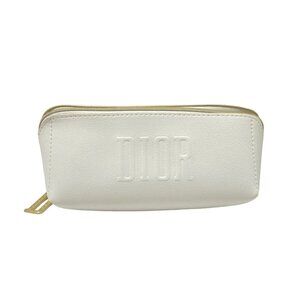 Auth Dior Parfums - White Polyurethane Pouch